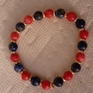 Tourmaline lapis gold bracelet